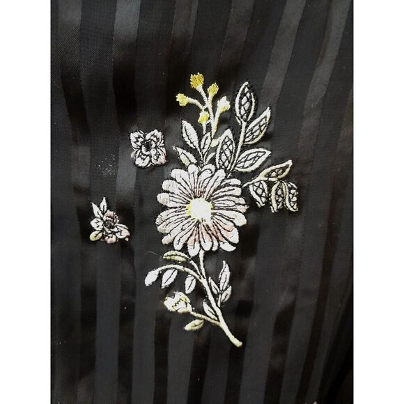 Asos Design Floral Embroidered Cami Mini Dress in Satin Stripe Size 6 - Picture 9 of 12